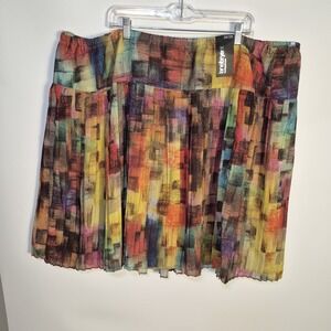 Lane Bryant NWT Elastic Waist Pleated Multicolored Size 26/28 Skirt